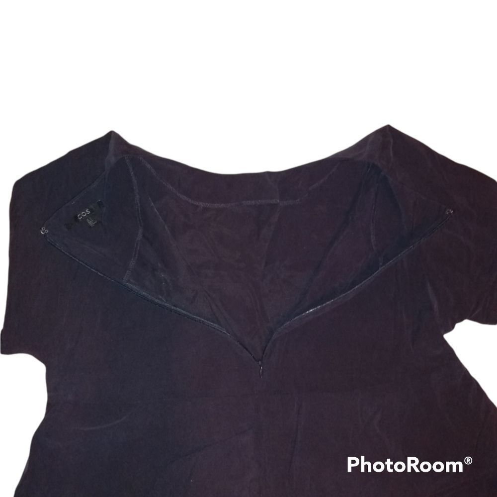 COS Navy Blue Ruffled Top - Picture 3 of 10